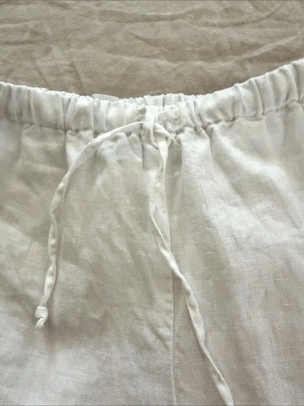 Reformation Unlined Linen Straight Leg Pants in White XS
